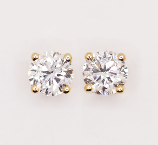 1.00ctw Lab-Grown Diamond Studs (14K Yellow Gold)