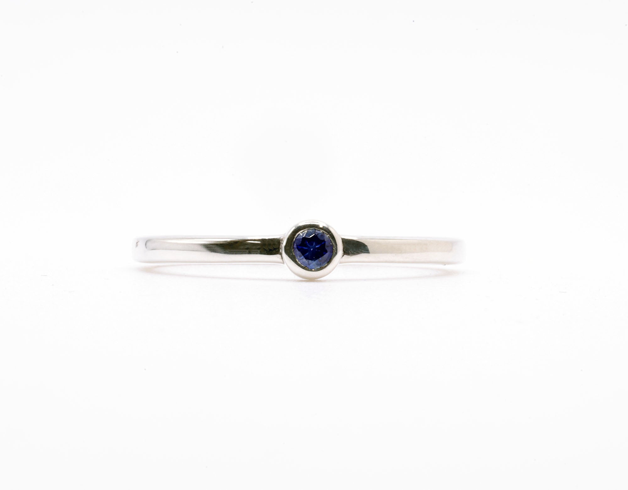Mini Bezel Stacking Ring - (Sterling Silver)