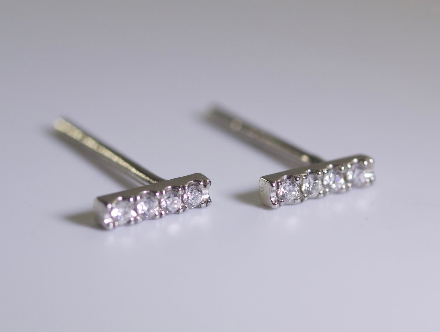 Pavé Bar Earrings (Platinum)